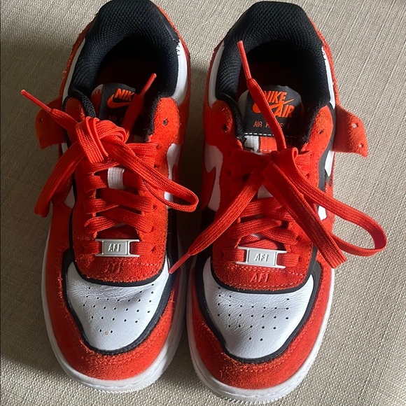 Nike Red and White Sneakers Air Force 1 Style - Picture 2 of 4